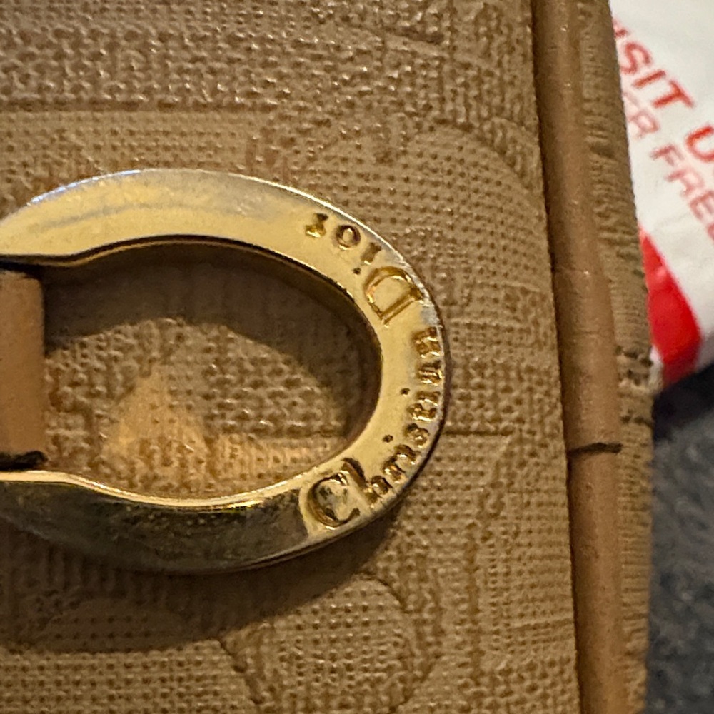 Dior Gold and Tan Clutch coin purse - Picture 6 of 8